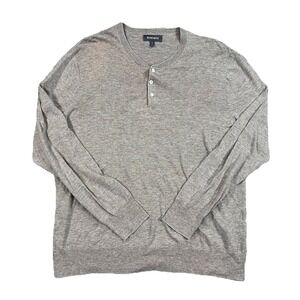 Bonobos Linen Blend Henley Sweater‎ XL Lightweight Knit Long Sleeve Tan Pullover